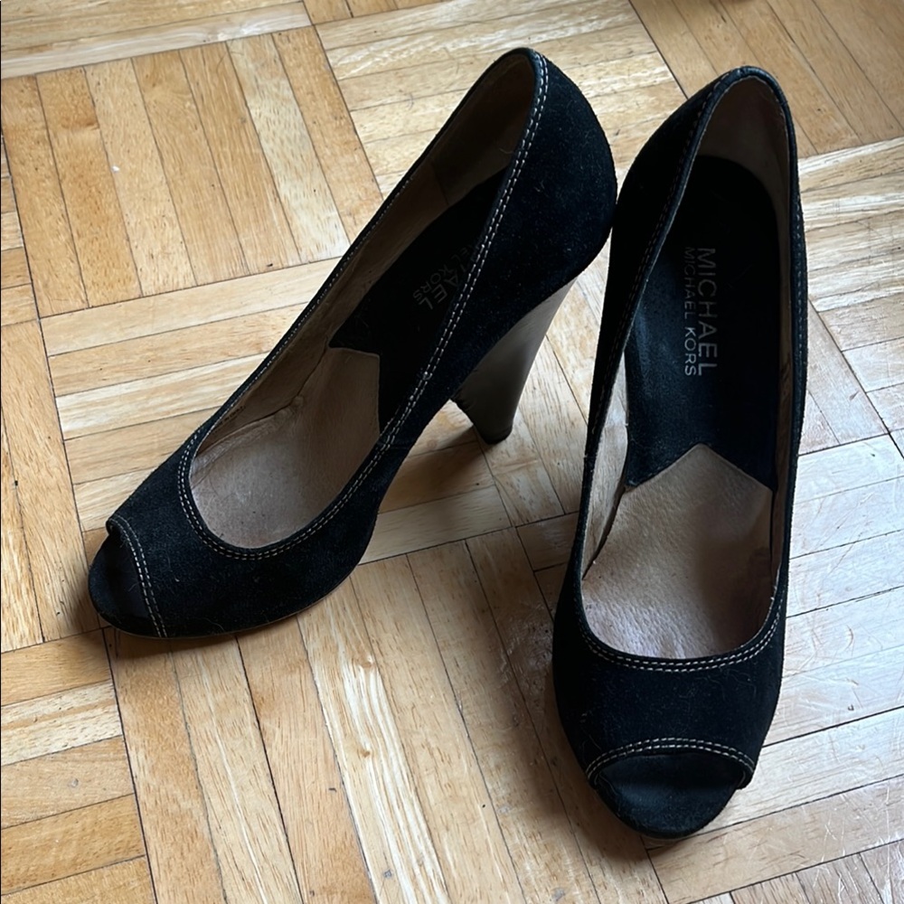 Michael Kors Classic Black Peep Toe Heels